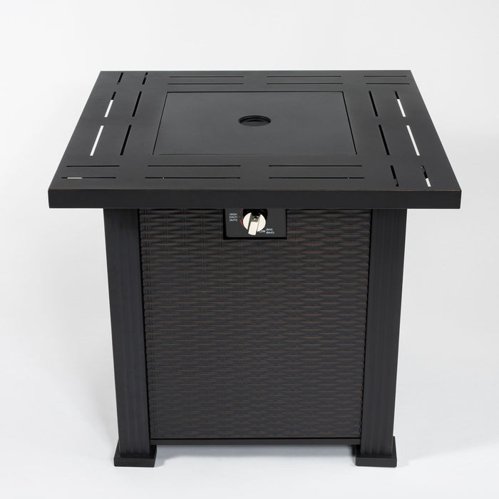 Square Fire Pit Table - Brown