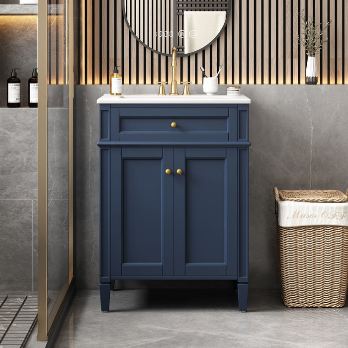 Modern Bathroom Vanity With Tip-Out Drawer And Soft-Close Hinges