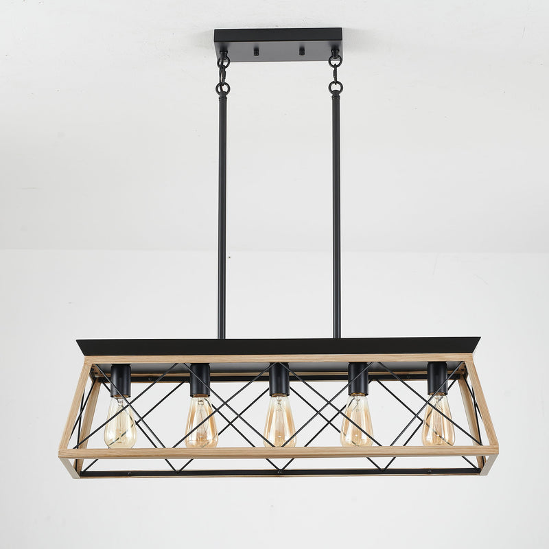 Chandelier Pendant Light For Dining Room Kitchen, 5 Light Fixture With Adjustable Height