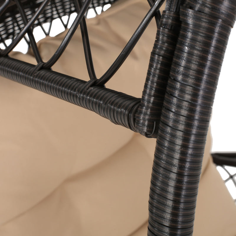 Outdoor Wicker Standing Basket Chair With Cushion