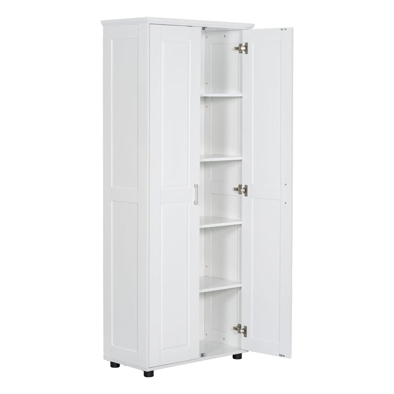 Storage Cabinet With Adjustable Shelves, 2 Doors, Rectangle Design For Bathroom
