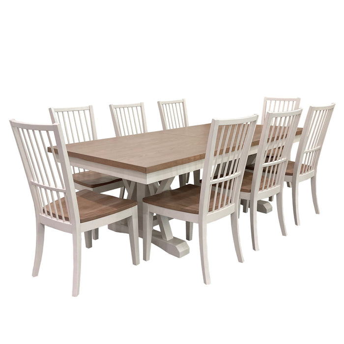 Americana Modern Dining - Trestle Dining Table With Extensions - Cotton