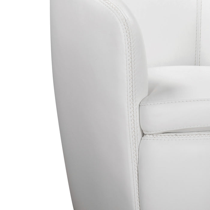Barolo - 100% Italian Leather Swivel Club Chair (Set of 2)