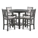Amy 5 Pc 42" Round Counter Dining Set-Gray