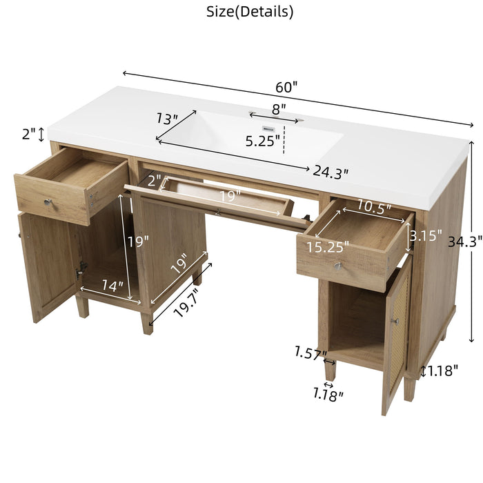 Bathroom Vanity With Sink, Spacious Storage Cabinet