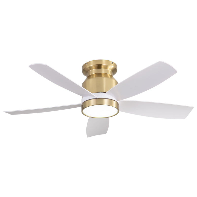 Flush Mount Ceiling Fan With LED Light 22W And Remote Control Blades / Body, DC Motor