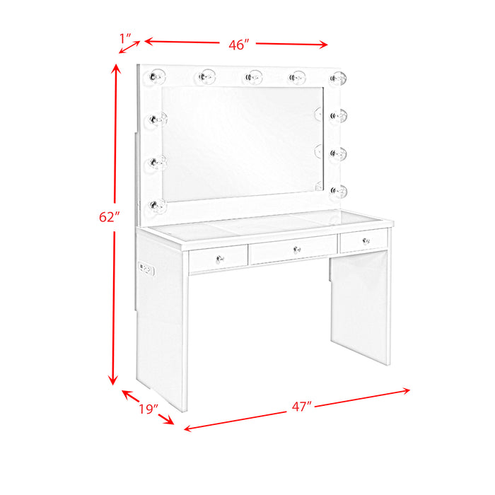 Ariana Complete Dressing Table with Lightbulbs