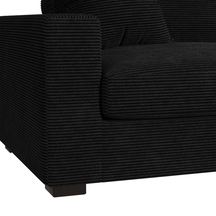 Arizona 4PC Sectional Set with RHF Chaise in Steno Black