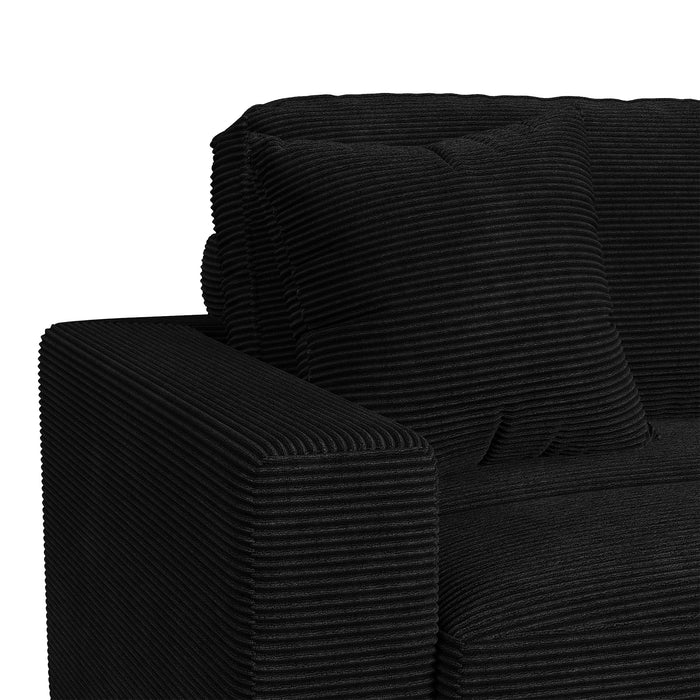 Arizona 6PC Sectional Set with RHF Chaise in Steno Black