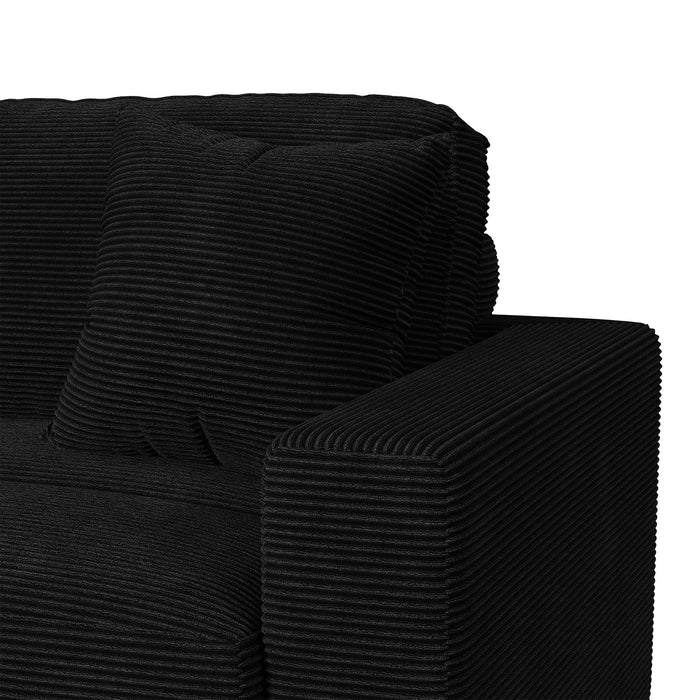 Arizona 6PC Sectional Set with LHF Chaise in Steno Black