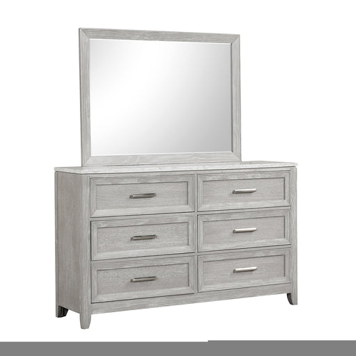 Fiona Landscape Mirror-Mist Gray