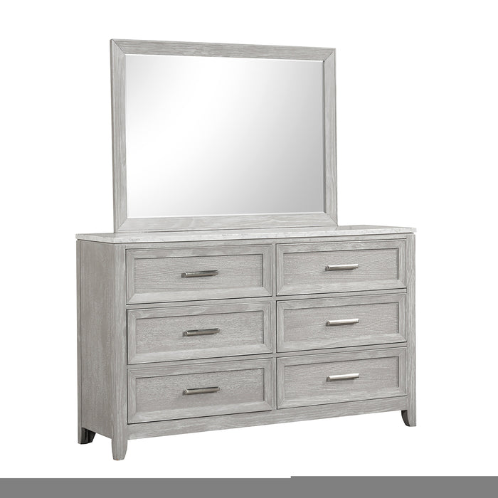 Fiona Landscape Mirror-Mist Gray