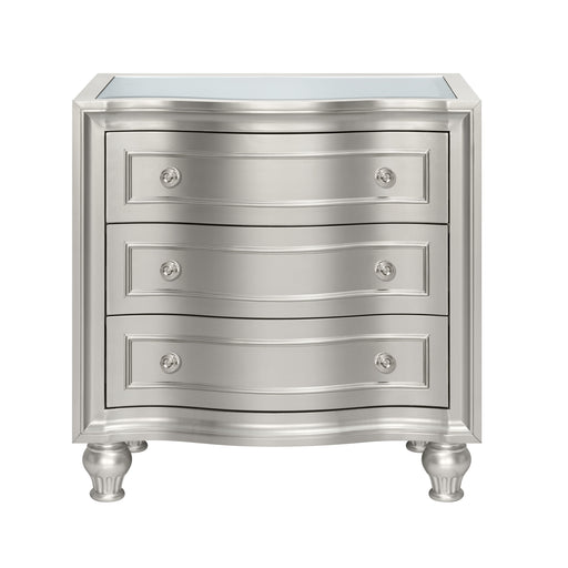Reflections Nightstand W/Mirrored Top-Silver