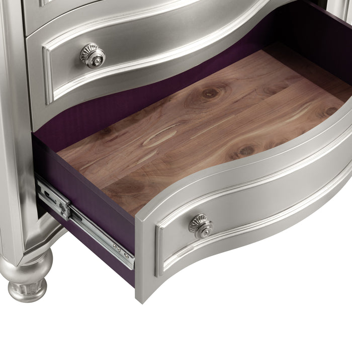 Reflections Nightstand W/Mirrored Top-Silver