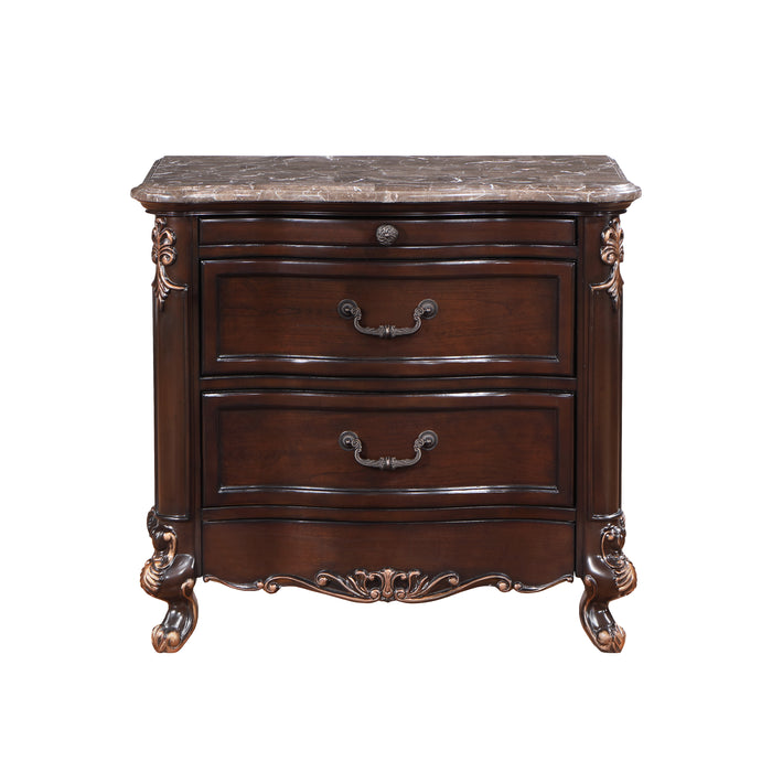 Constantine Nightstand W/Marble Top-Cherry