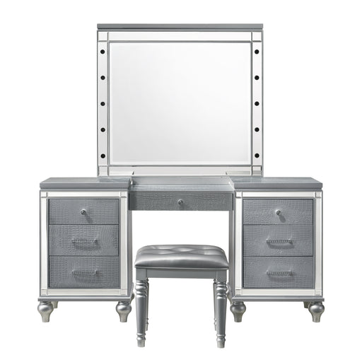 Valentino Dressing Table Mirror (Bulbs Not Included)-Silver