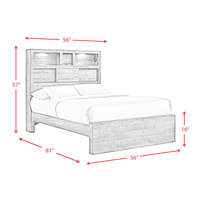 Bailey Bookcase Panel Bedroom Set with Bluetooth