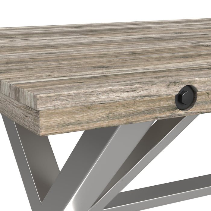 (D680-31) Callista- Rectangular Table- Beach/Natural Metal