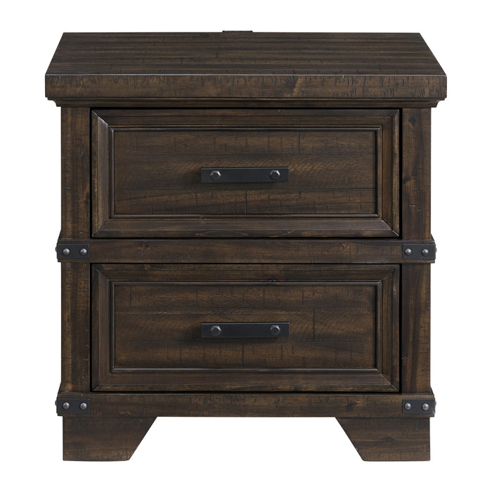 Colorado City 2-Drawer Nightstand with USB in Charcoal