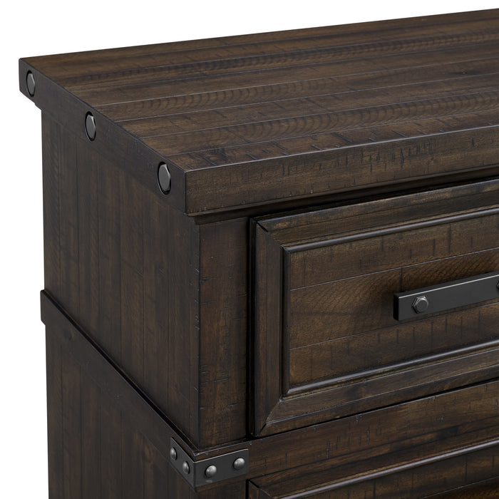 Colorado City 2-Drawer Nightstand with USB in Charcoal