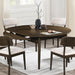 Rex 65" Round Table With Self Storing Leaves-Walnut
