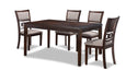 Gia 5 Pc 60" Dining Table & 4 Chairs-Cherry