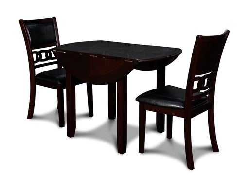 Gia 3 Pc 42" Drop Leaf Dining Table & 2 Chairs-Ebony