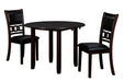 Gia 3 Pc 42" Drop Leaf Dining Table & 2 Chairs-Ebony
