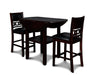 Gia 3 Pc 42" Counter Drop Leaf Table & 2 Chairs-Ebony