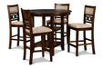 Gia 5 Pc 42" Round Counter Dining Table & 4 Chairs-Cherry