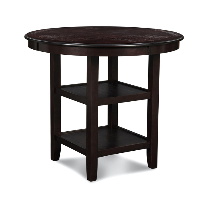 Gia 5 Pc 42" Round Counter Dining Table & 4 Chairs-Ebony