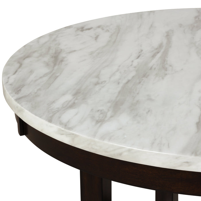 Celeste 48" Round Dining Table-Espresso/Faux Marble