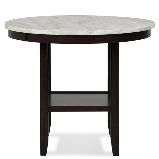 Celeste 42" Round Counter Table-Espresso/Faux Marble