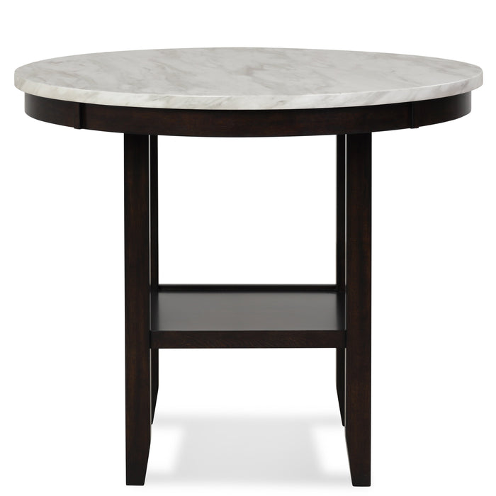 Celeste 42" Round Counter Table-Espresso/Faux Marble