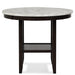 Celeste 42" Round Counter Table-Espresso/Faux Marble