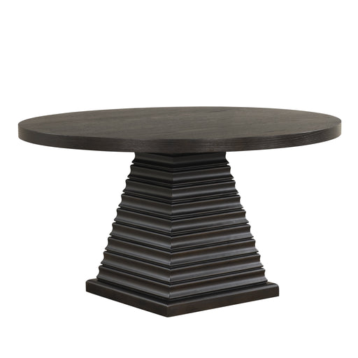 Plateau Round Table Pedestal Base Top-Rustic Espresso