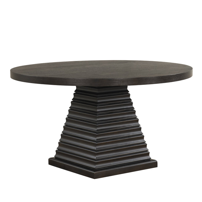 Plateau Round Table Pedestal Base Top-Rustic Espresso