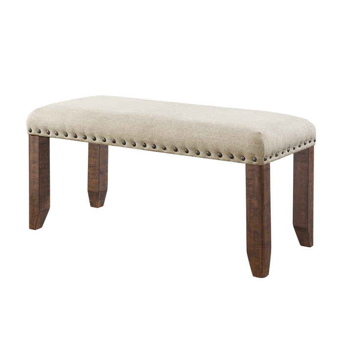 Jax 6pc Dining Set- Table 4 Upholstered Side Chairs & Bench