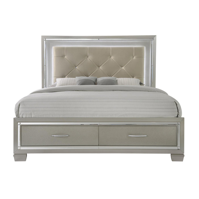 Platinum Queen Platform Storage Bed