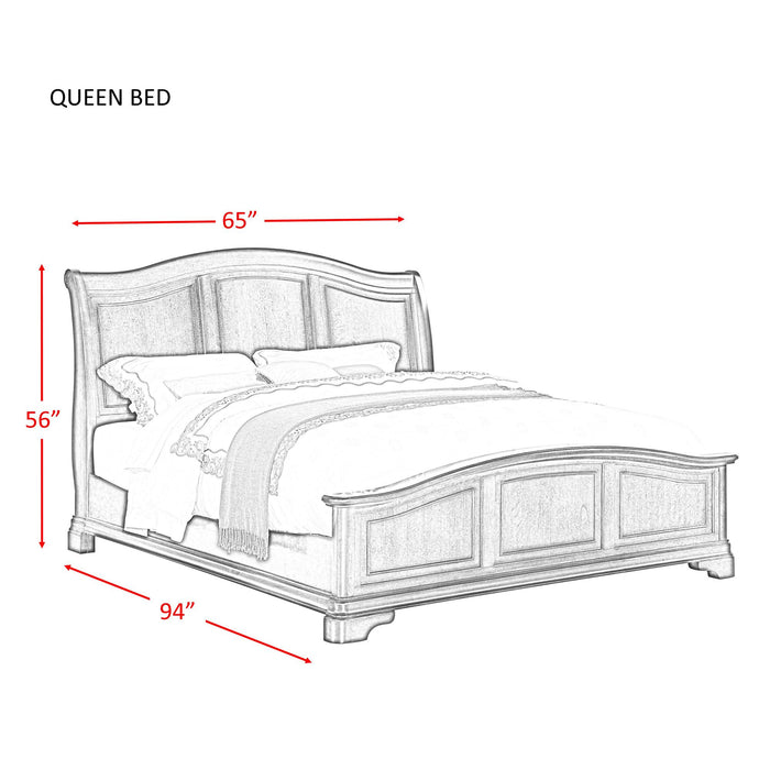 Cameron Cherry Queen Panel Bed - National Furniture Liquidators