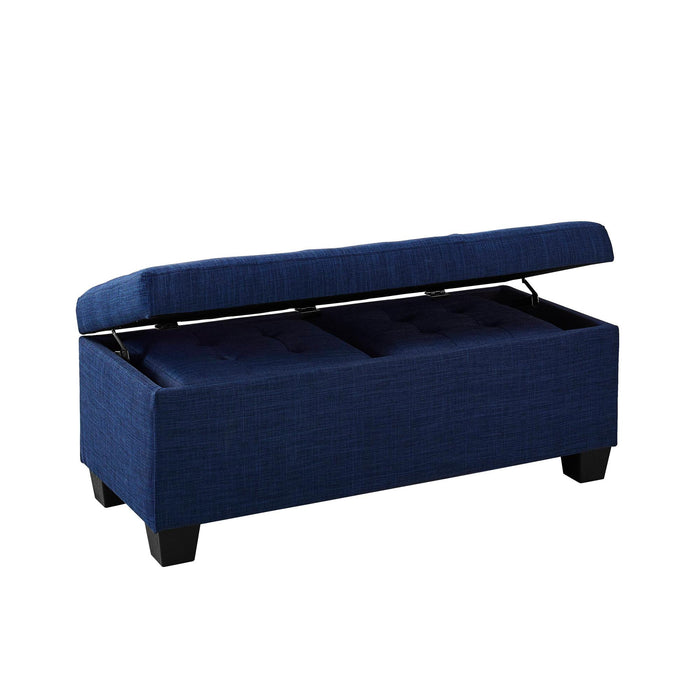 Ethan 3PK Storage Ottoman in Blue - National Furniture Liquidators