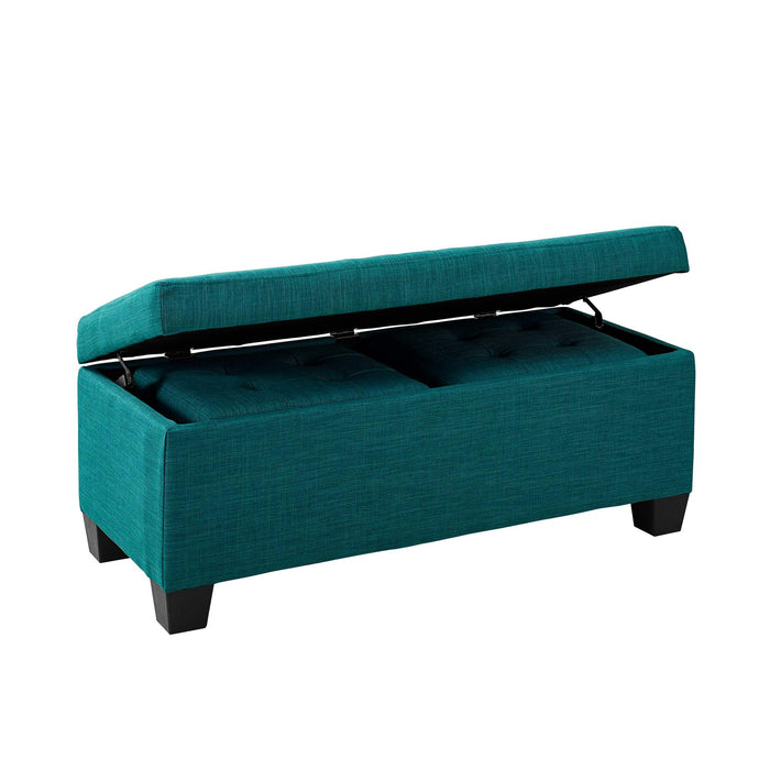 Ethan 3PK Storage Ottoman in Teal - National Furniture Liquidators