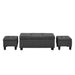 Ethan 3PK Storage Ottoman in Charcoal - National Furniture Liquidators