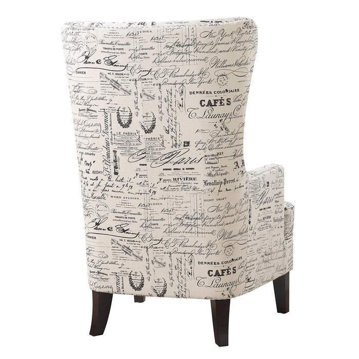 Kori Accent Chair in French Script - National Furniture Liquidators