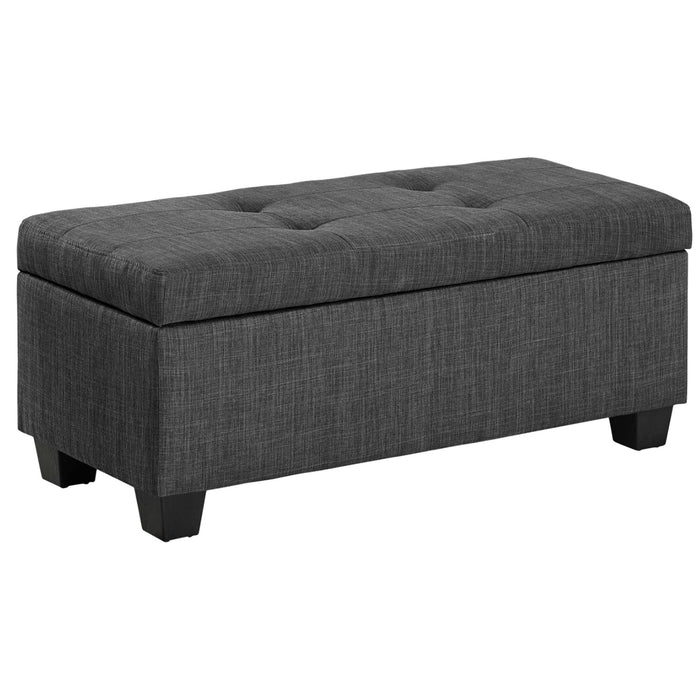 Ethan 3PK Storage Ottoman in Charcoal - National Furniture Liquidators