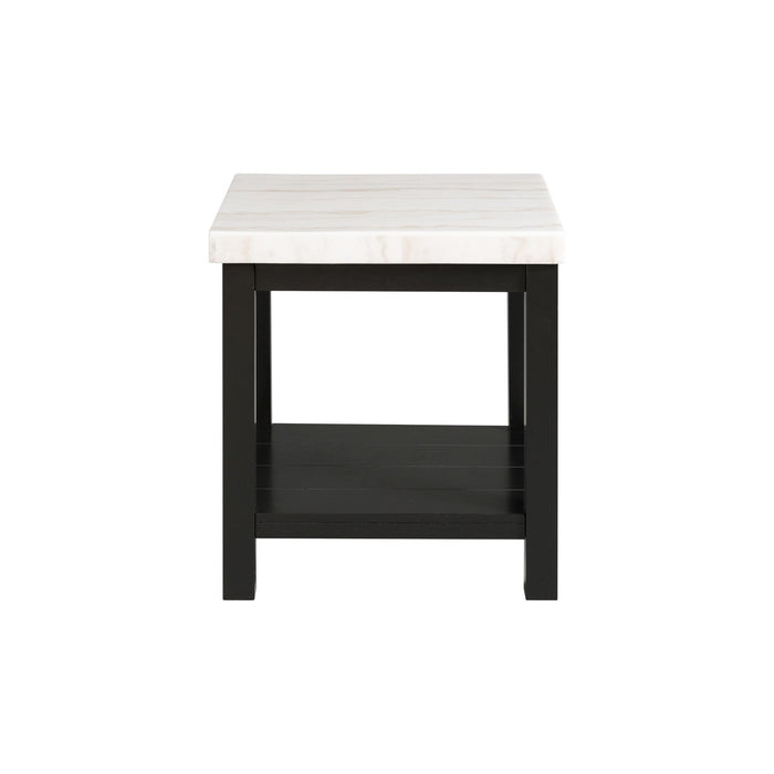 Marcello White Marble Square End Table