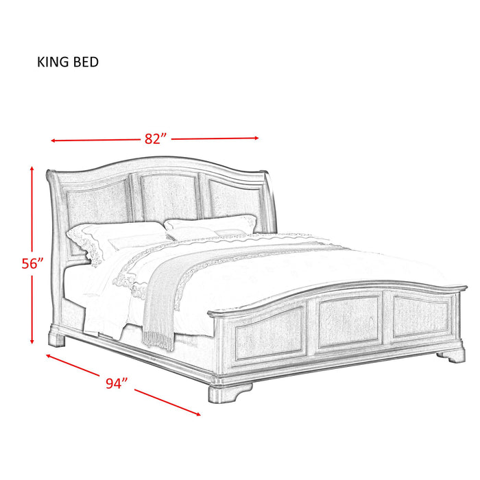 Cameron Cherry King Panel Bed - National Furniture Liquidators