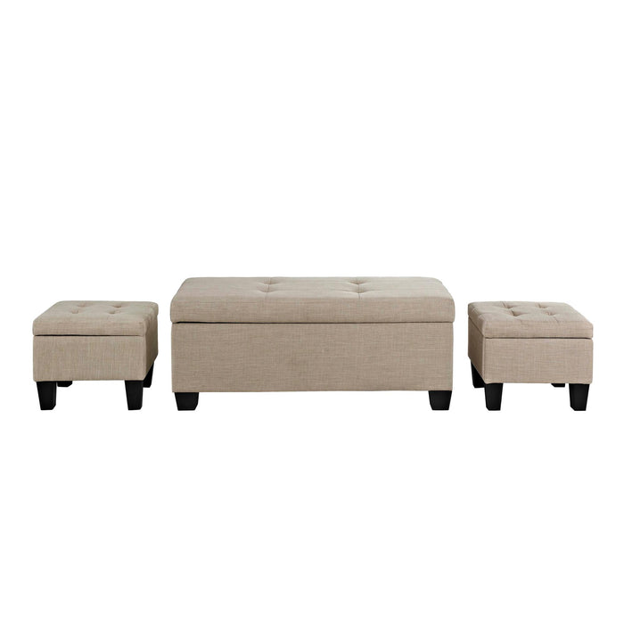 Ethan 3PK Storage Ottoman in Natural - National Furniture Liquidators