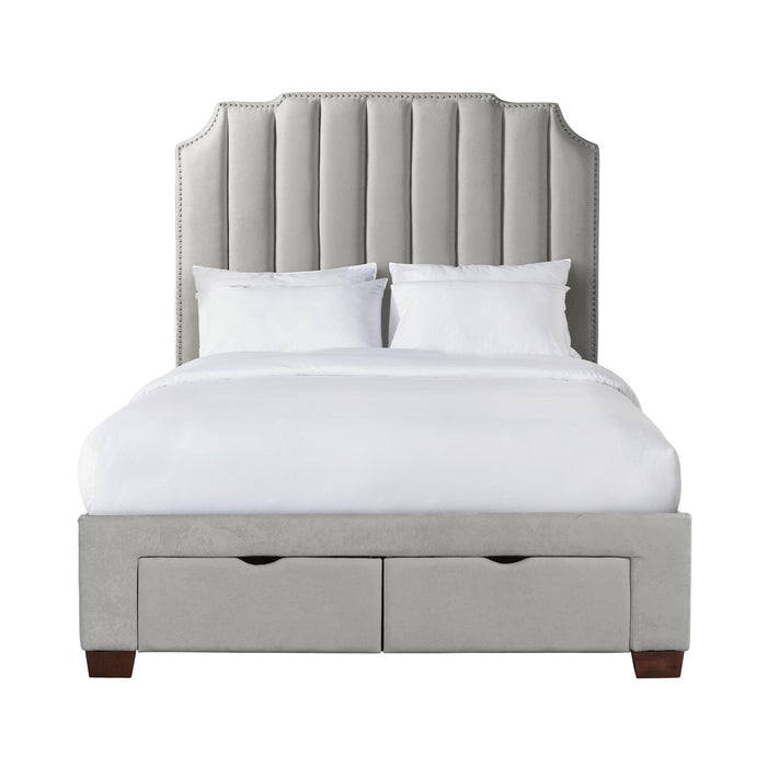 Harper Queen Upholstered Storage Bed - National Furniture Liquidators