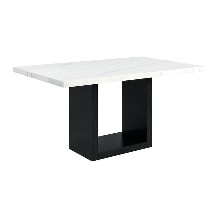 Valentino White 5PC Counter Height Dining Set - Table & Four Grey Chairs